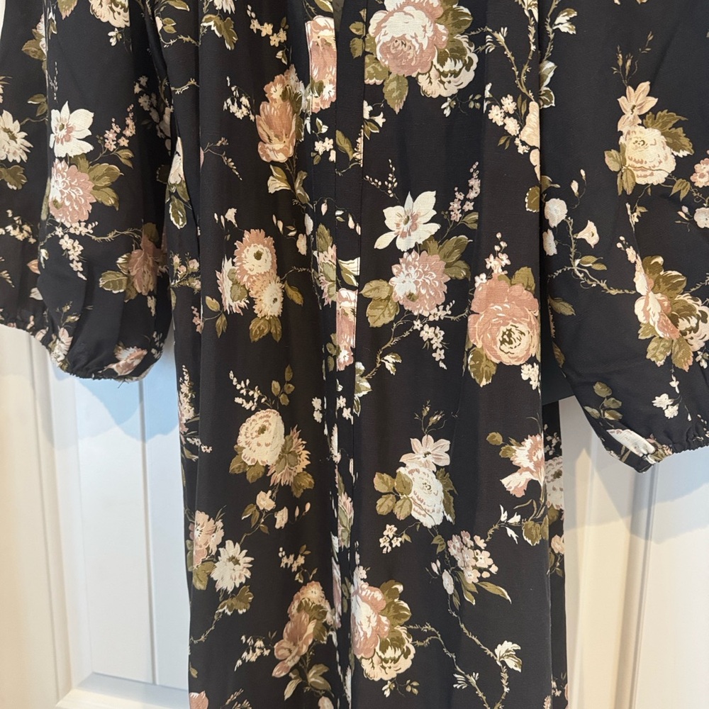 Tuckernuck Black Floral Long Sleeve Dress - Size M - NWT - Picture 5 of 11